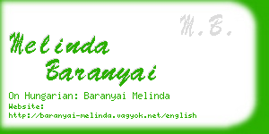 melinda baranyai business card